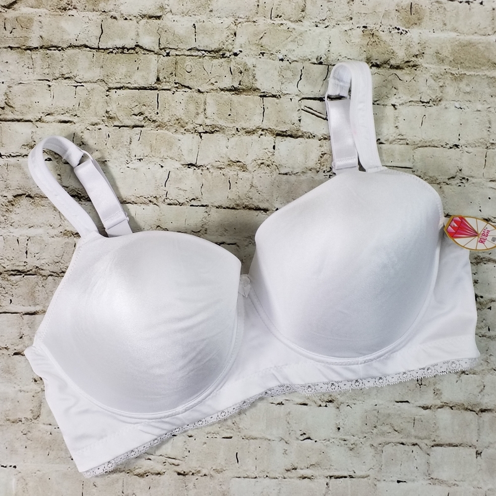 RUBII White Molded Cup Underwire Plus Bra 46DDD/F NWT